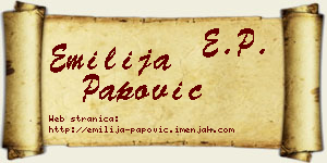Emilija Papović vizit kartica